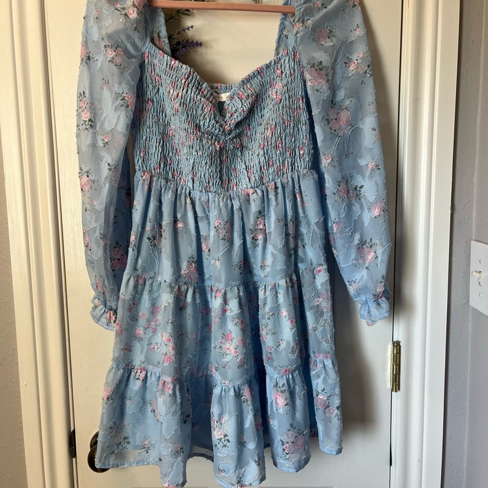 Altar'd State Blue Floral Mini Dress